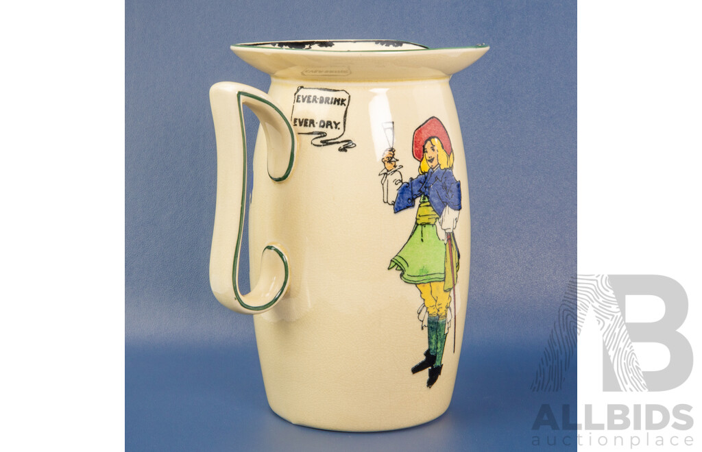 Antique Royal Doulton Cavalier Pitcher, ''Ever Drink Ever Day'' - ''Better So Than Worse'' - D5105