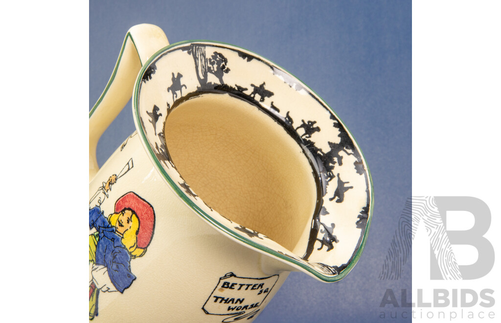 Antique Royal Doulton Cavalier Pitcher, ''Ever Drink Ever Day'' - ''Better So Than Worse'' - D5105