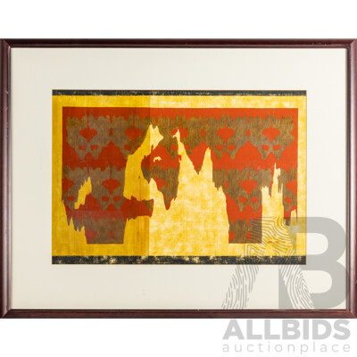 Artist Unknown (20th Century), Abstract Composition - Canyon Fracture (1993), Original Oil on Paper, 72H x 90W cm (frame)