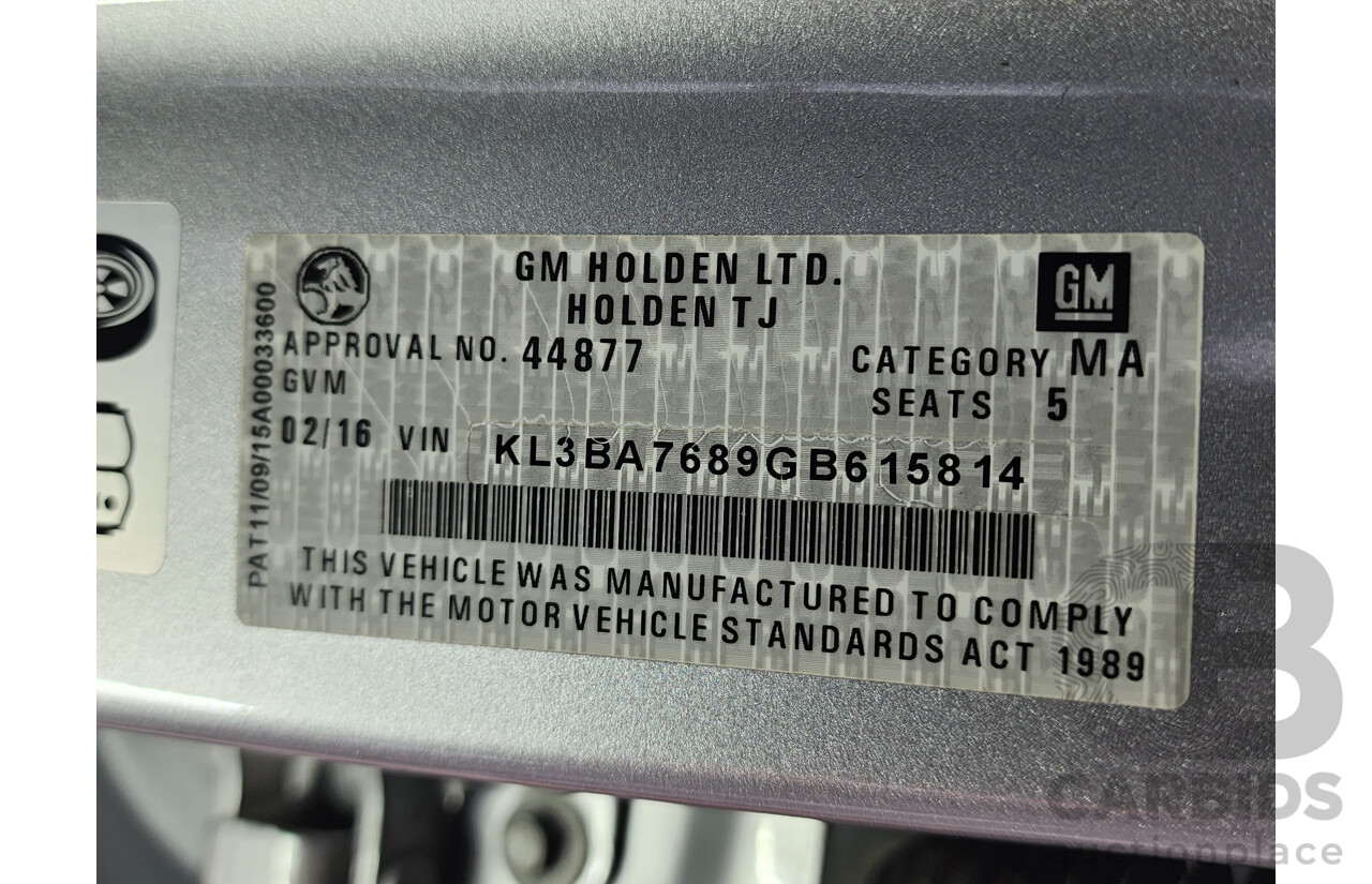 02/2016 Holden Trax LTZ TJ MY16 4d Wagon Silver 1.4L