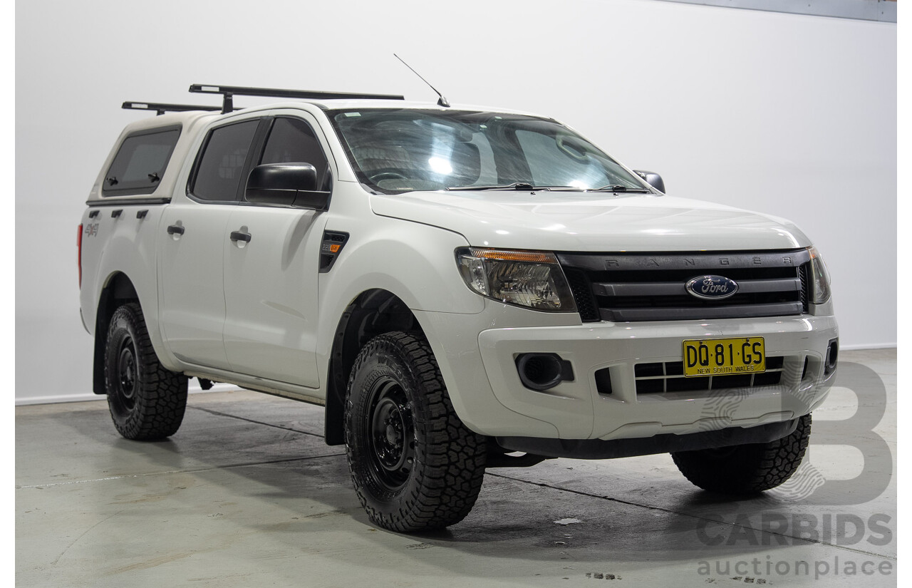 12/2014 Ford Ranger XL (4x4) PX Crew Cab Utility Turbo Diesel White 2.2L