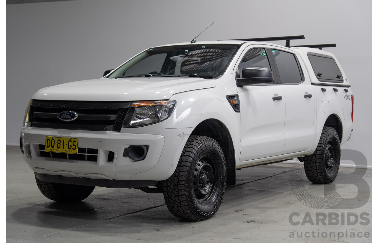 12/2014 Ford Ranger XL (4x4) PX Crew Cab Utility Turbo Diesel White 2.2L