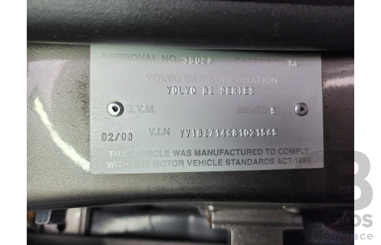 02/2008 Volvo Xc70 D5 BZ 4d Wagon Grey 2.4L
