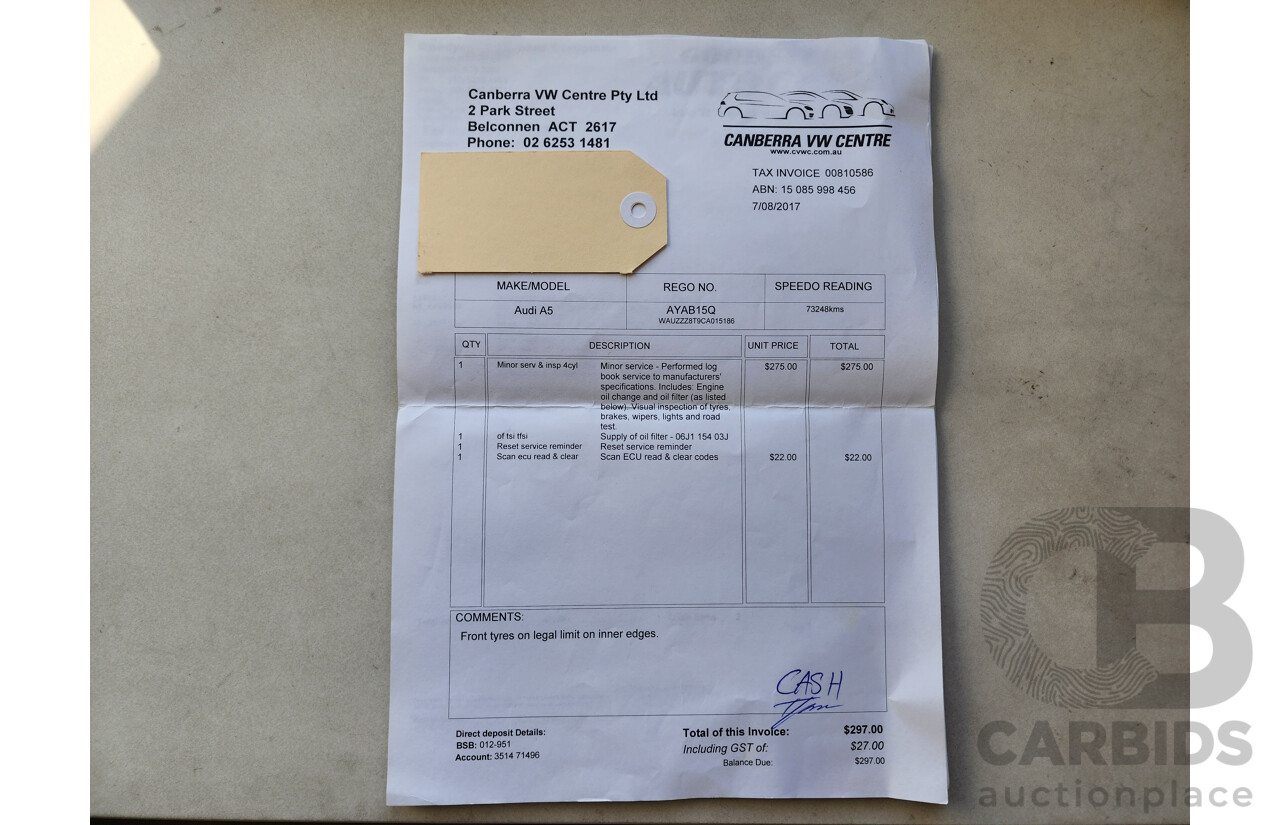 01/2012 Audi A5 Sportback 2.0 TFSI Quattro 8T MY12 5d Hatchback Silver 2.0L