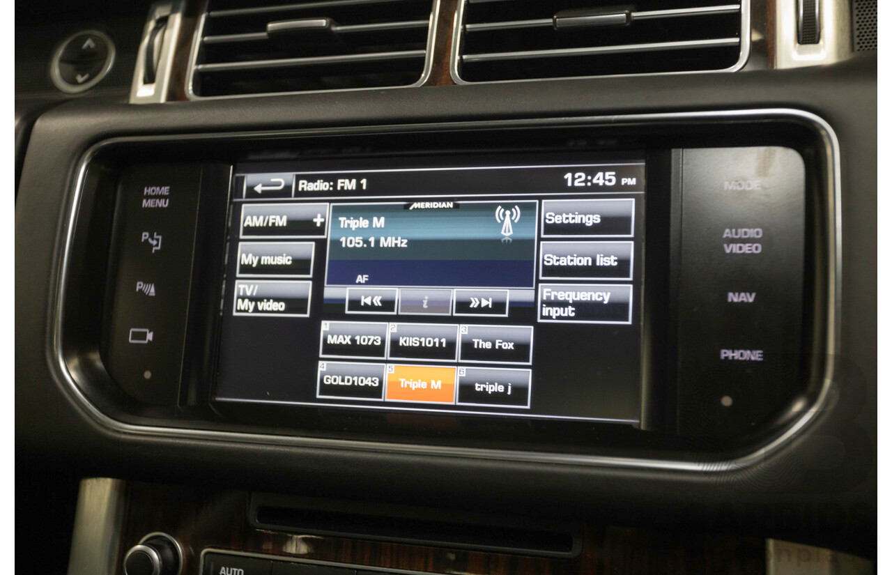 8/2014 Land Rover Range Rover Vogue TDV6 LG MY14 4d Wagon Santorini Black Metallic Turbo Diesel V6 3.0L