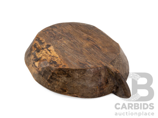 Large Carved Single Handled Bowl