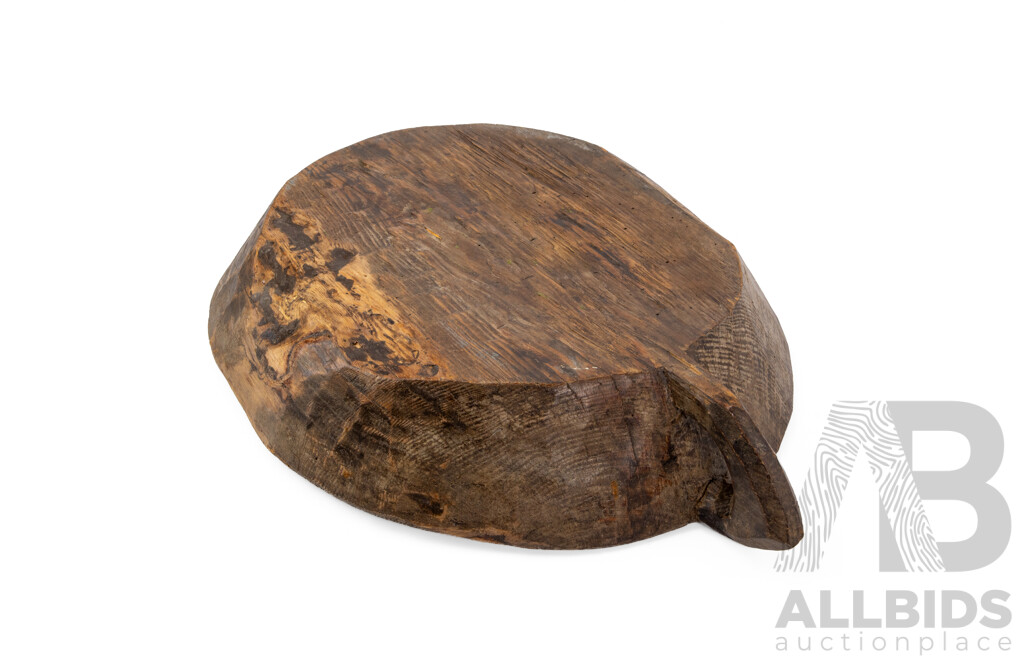 Large Carved Single Handled Bowl