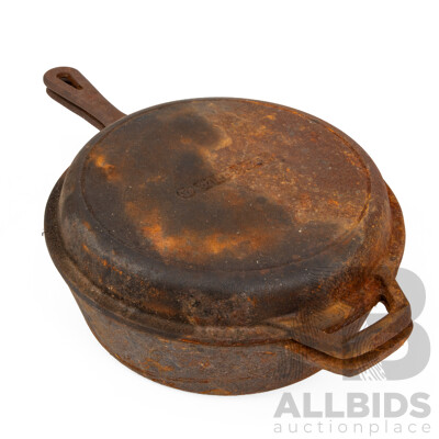 Vintage Cast Iron Saucepan with Lid