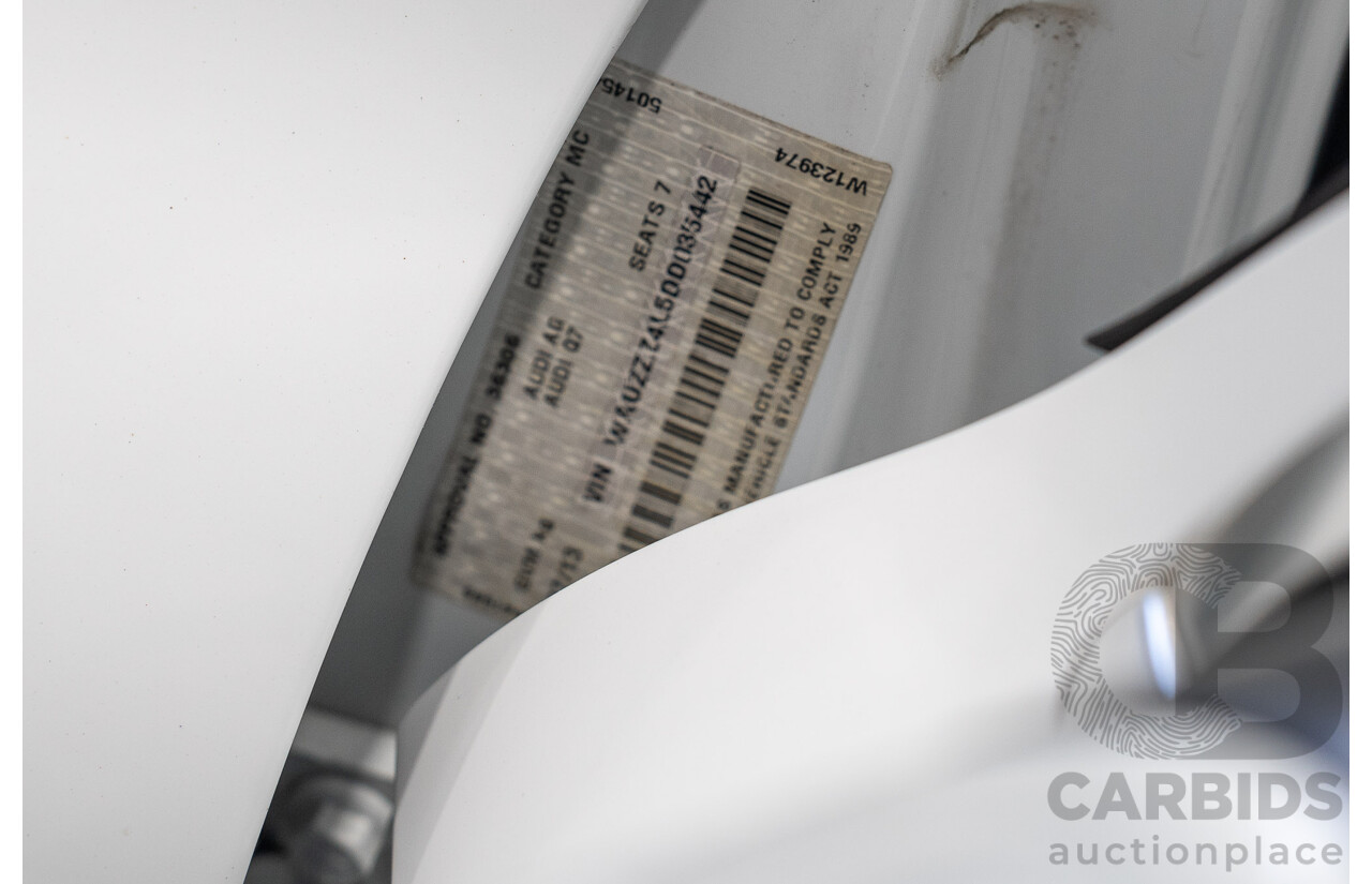 07/2013 Audi Q7 3.0 TDI QUATTRO AWD MY13 4d Wagon Carrara White 3.0L 7 Seats