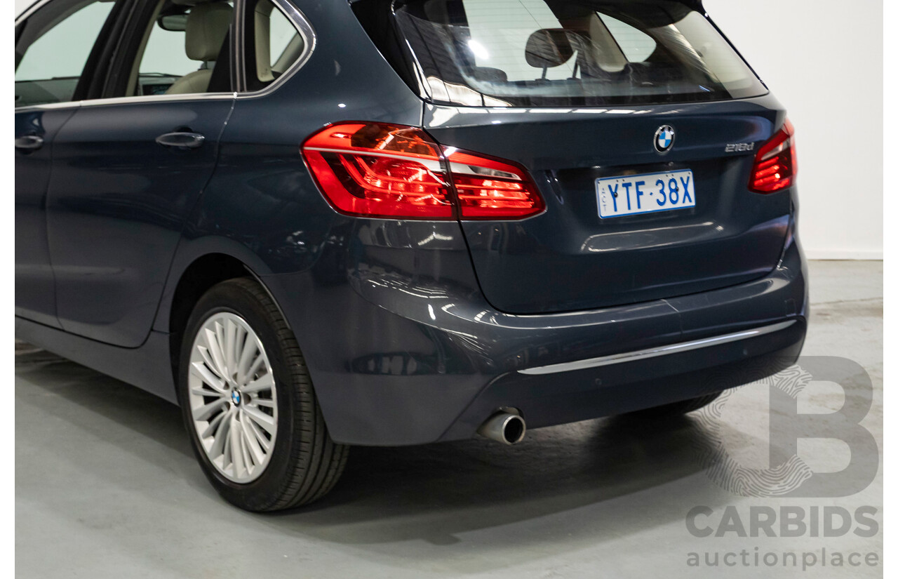 6/2015 BMW 218d Active Tourer Luxury Line F45 4d Wagon Atlantic Grey Turbo Diesel 2.0L