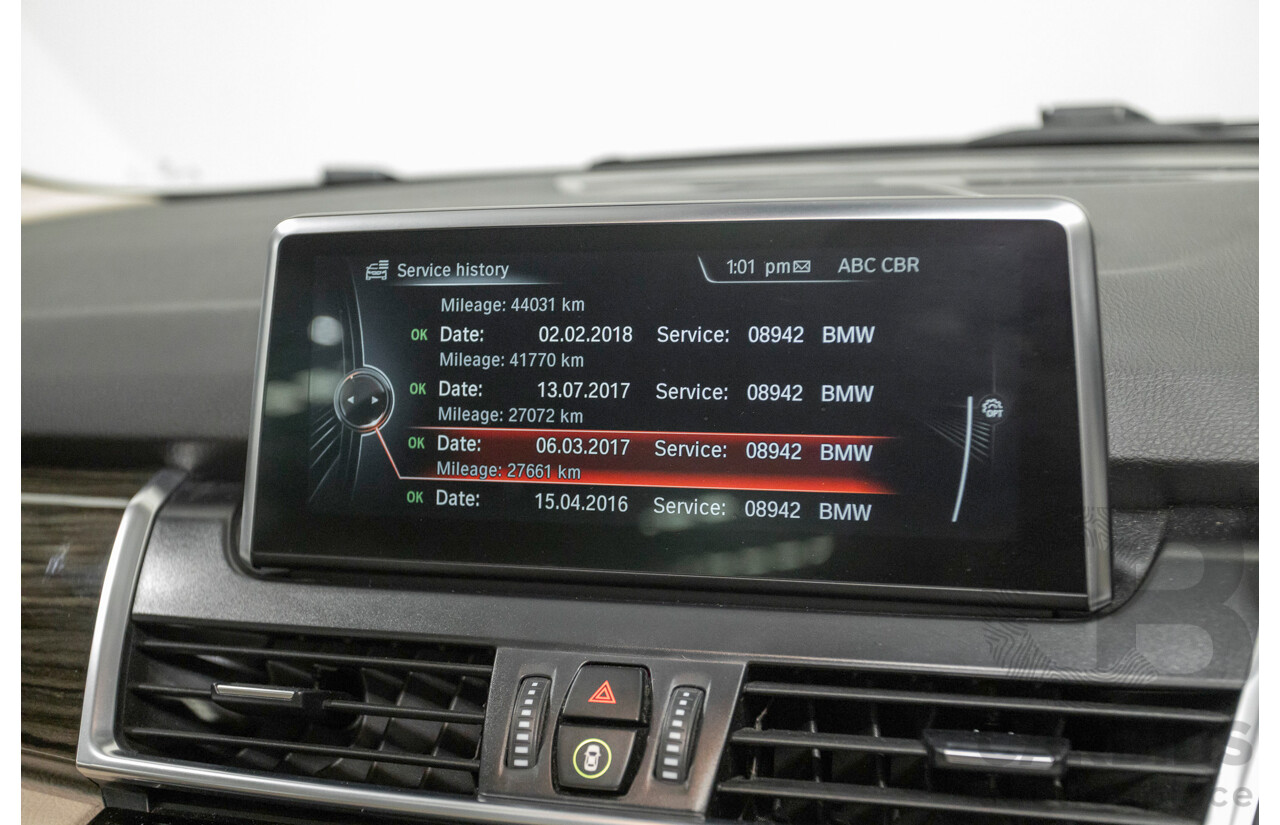 6/2015 BMW 218d Active Tourer Luxury Line F45 4d Wagon Atlantic Grey Turbo Diesel 2.0L