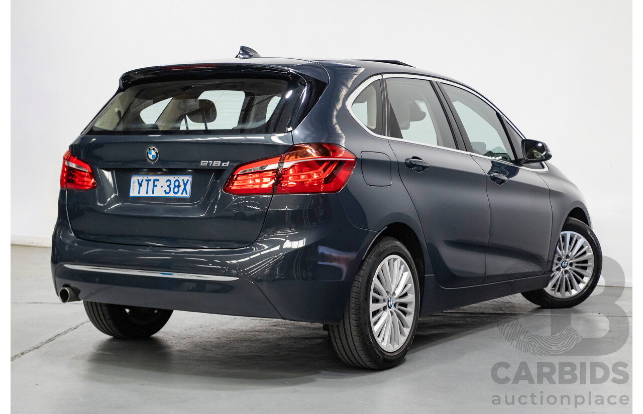 6/2015 BMW 218d Active Tourer Luxury Line F45 4d Wagon Atlantic Grey Turbo Diesel 2.0L