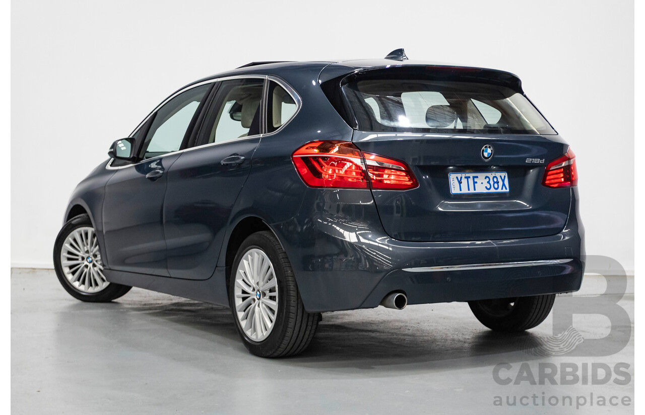 6/2015 BMW 218d Active Tourer Luxury Line F45 4d Wagon Atlantic Grey Turbo Diesel 2.0L