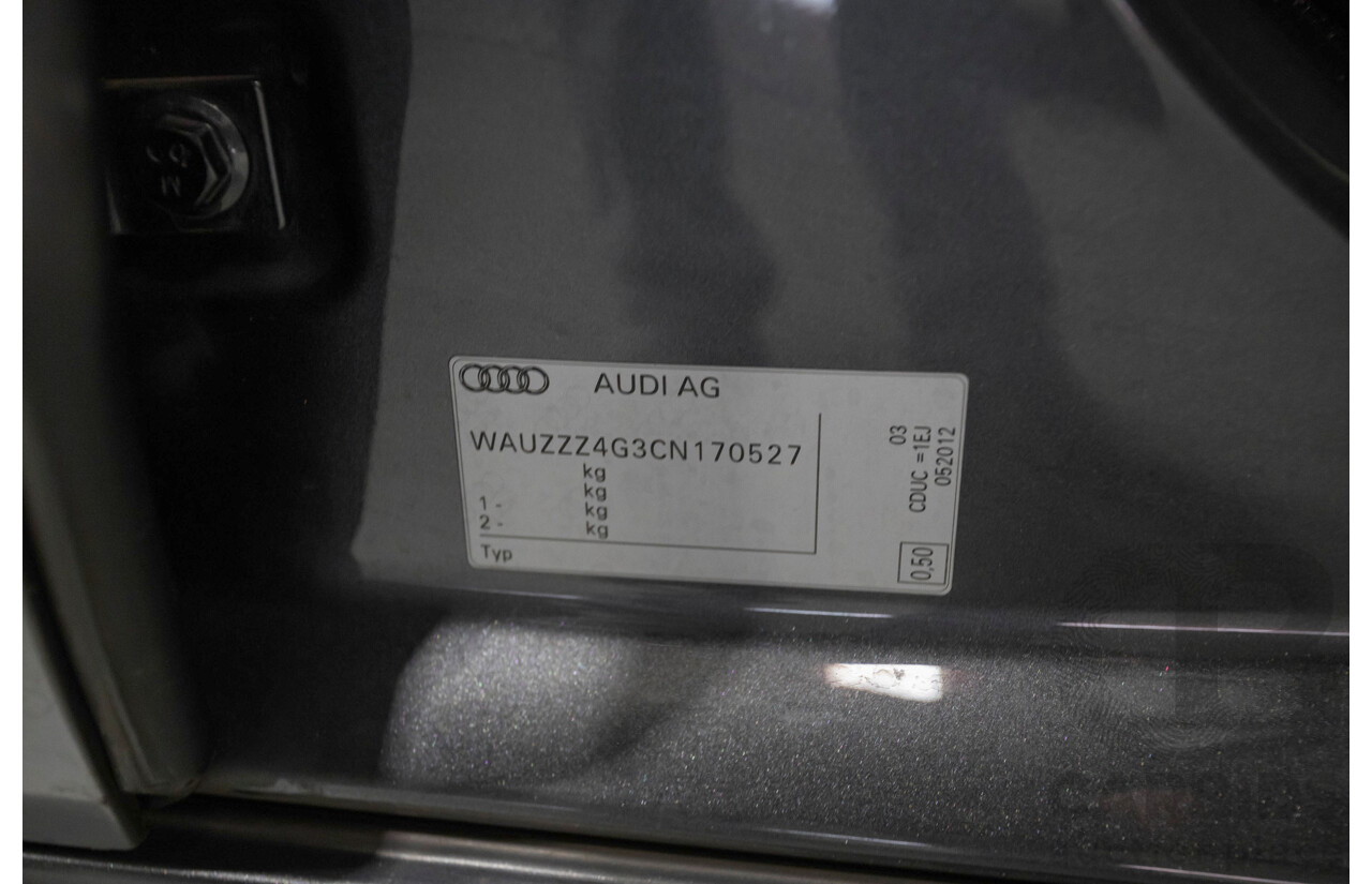 11/2012 Audi A6 S-Line 3.0 TDI Quattro (AWD) 4GL 4d Sedan Daytona Gray Pearlescent Turbo Diesel V6 3.0L