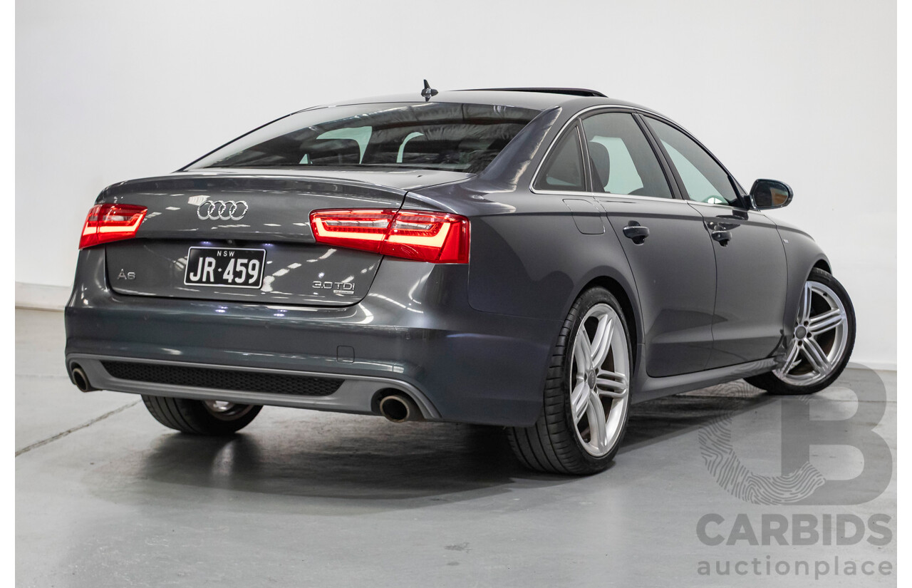 11/2012 Audi A6 S-Line 3.0 TDI Quattro (AWD) 4GL 4d Sedan Daytona Gray Pearlescent Turbo Diesel V6 3.0L
