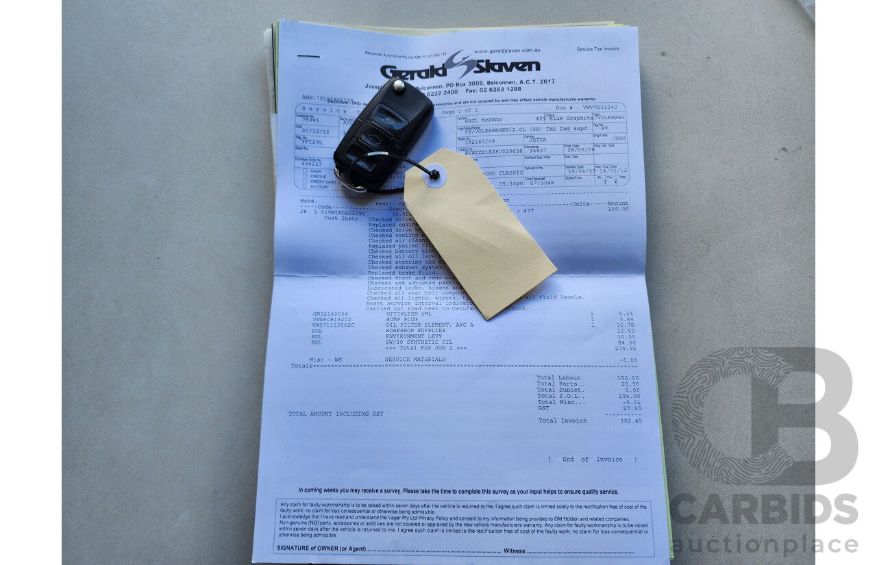 04/2009 Volkswagen Jetta 2.0 TDI 1KM MY08 UPGRADE 4d Sedan Blue 2.0L