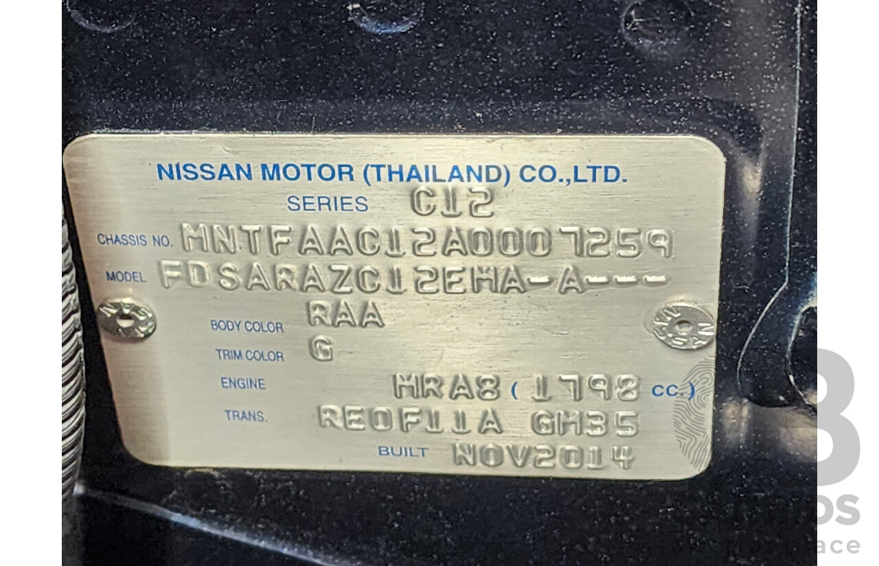01/2015 Nissan Pulsar ST C12 SERIES 2 5d Hatchback Blue 1.8L