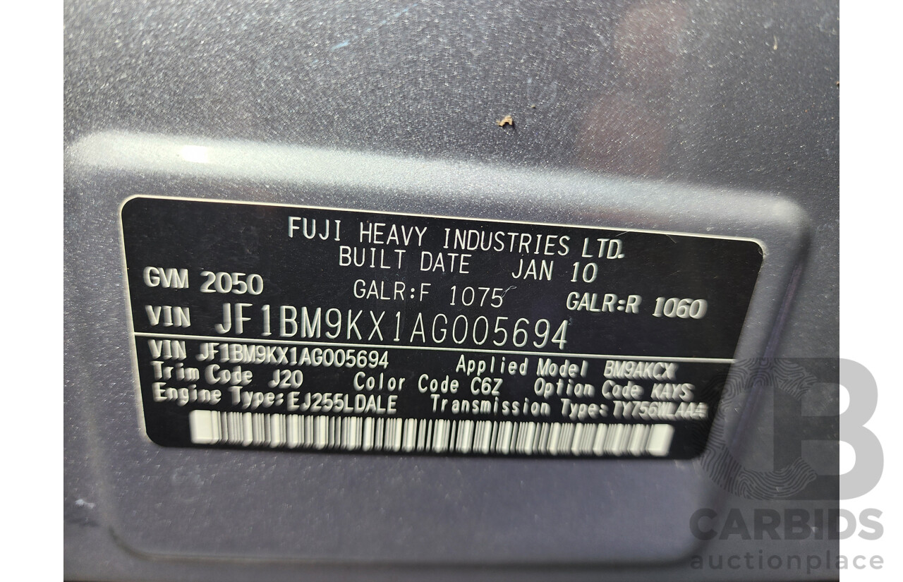 04/2010 Subaru Liberty 2.5i GT Premium MY10 4d Sedan Silver 2.5L