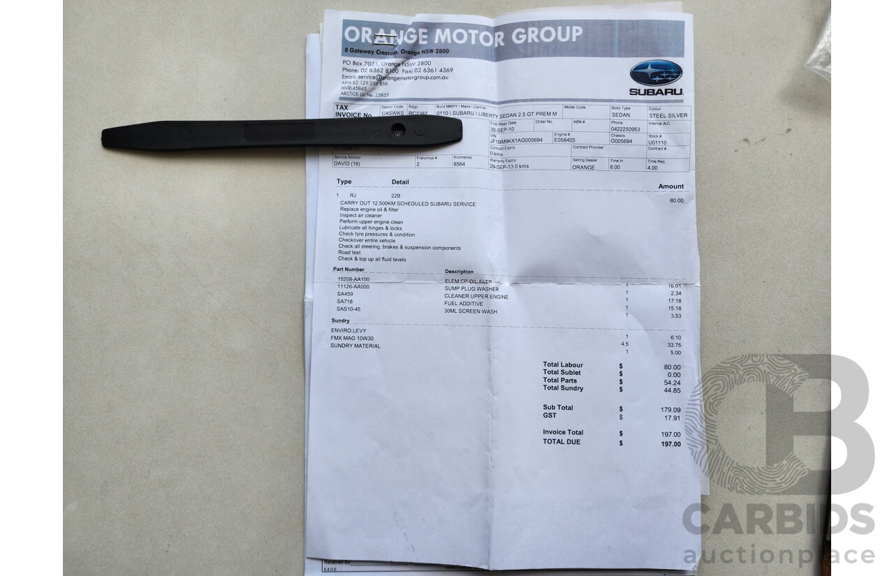 04/2010 Subaru Liberty 2.5i GT Premium MY10 4d Sedan Silver 2.5L