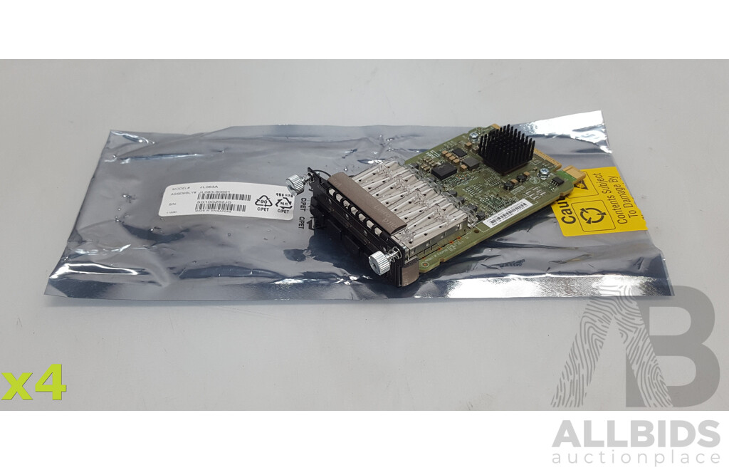 HPE Aruba (JL083A) Networking 3810M/2930M 4-port 100M/1G/10G SFP+ MACsec Module - Lot of Four
