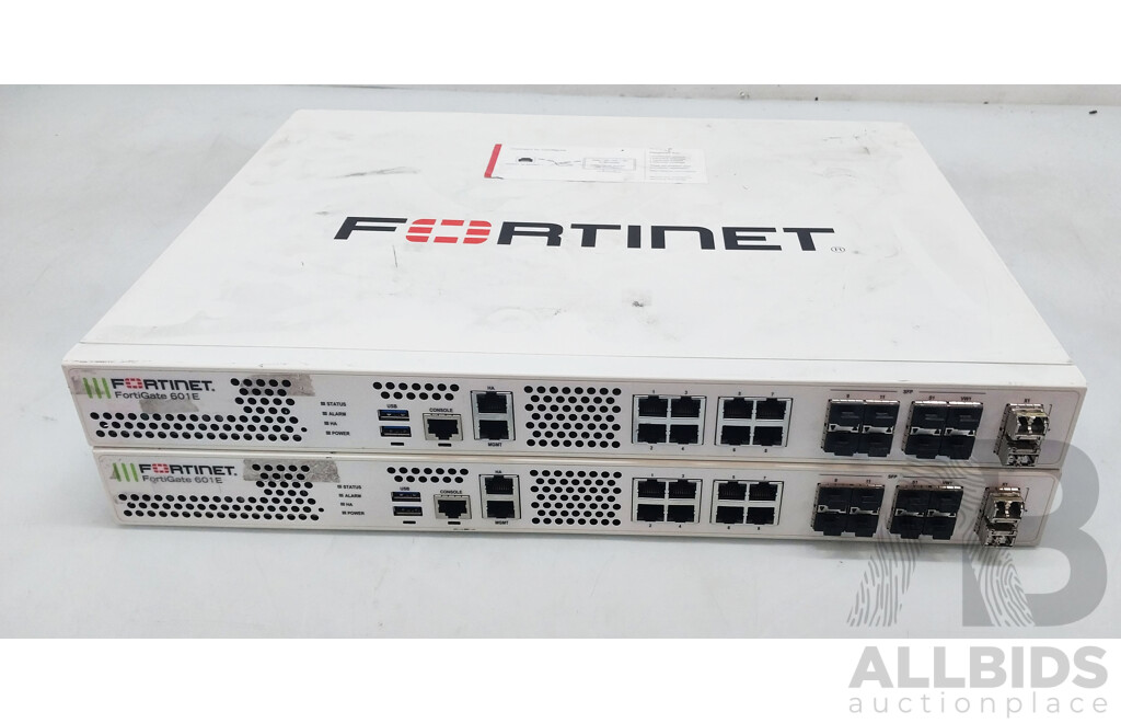 Fortinet (FG-601C) FortiGate 601C Firewall Security Appliance - Lot of Two