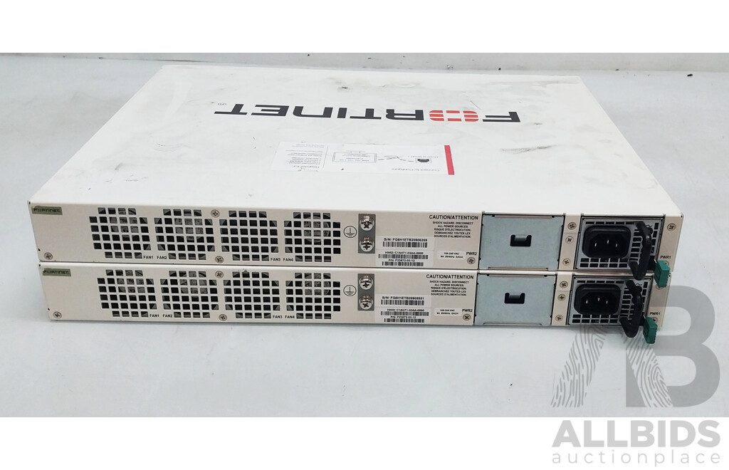 Fortinet (FG-601C) FortiGate 601C Firewall Security Appliance - Lot of Two
