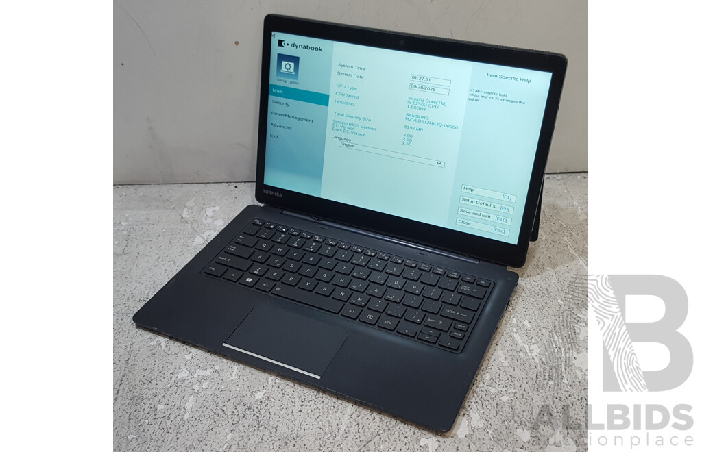 Toshiba Portege X30T-E Intel Core i5 (8250U) 1.60GHz-3.40GHz 4-Core CPU 13.3-Inch Touchscreen Detachable Laptop