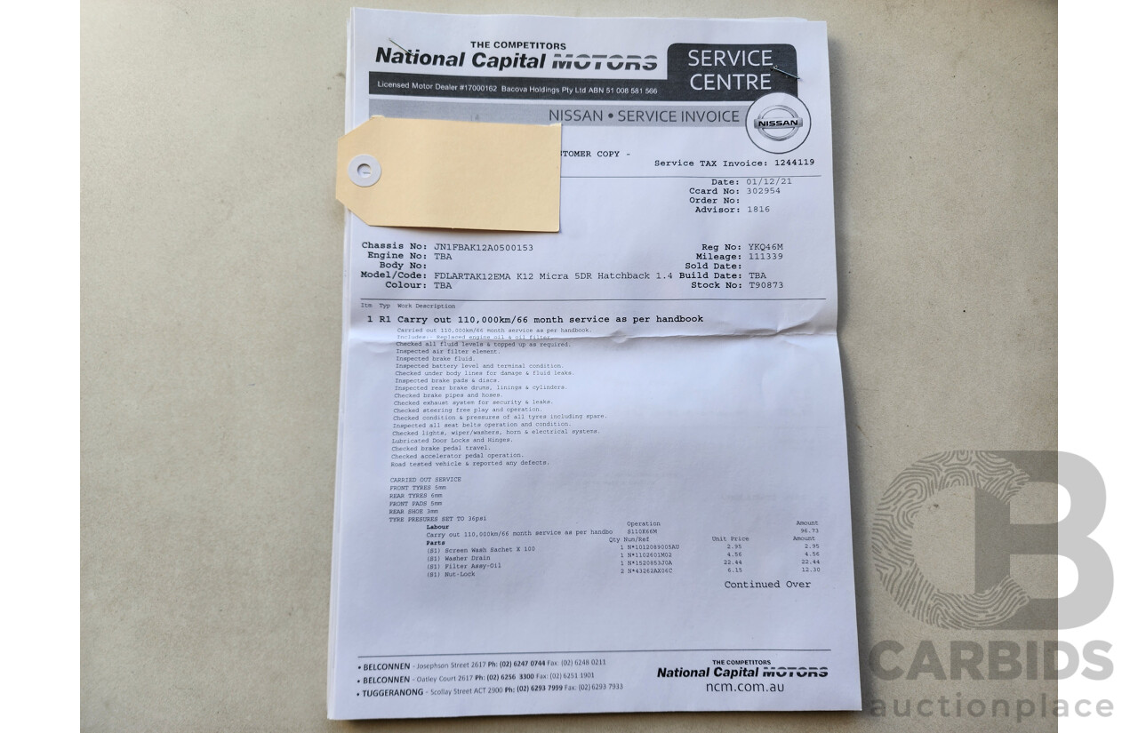 01/2008 Nissan Micra  K12 5d Hatchback Silver 1.4L