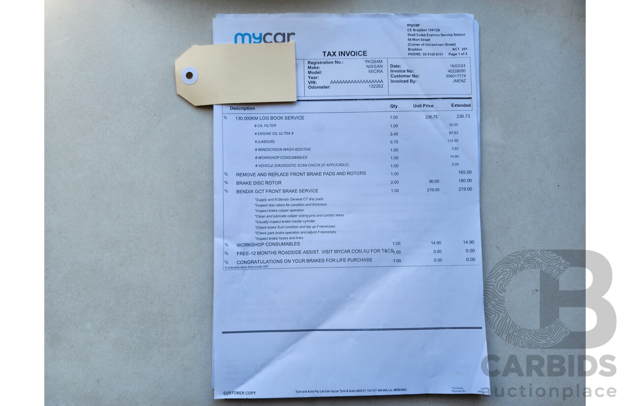 01/2008 Nissan Micra  K12 5d Hatchback Silver 1.4L