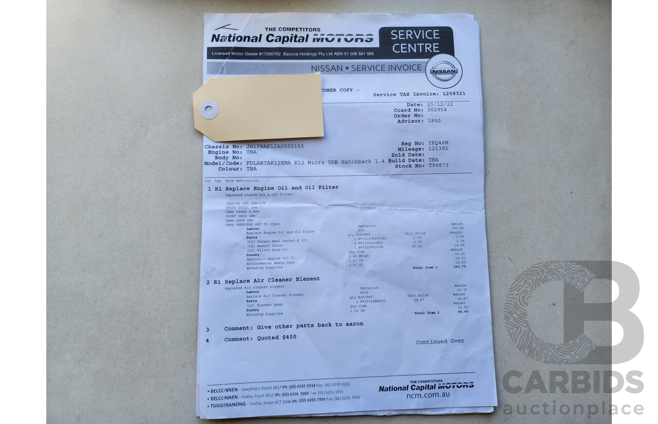 01/2008 Nissan Micra  K12 5d Hatchback Silver 1.4L