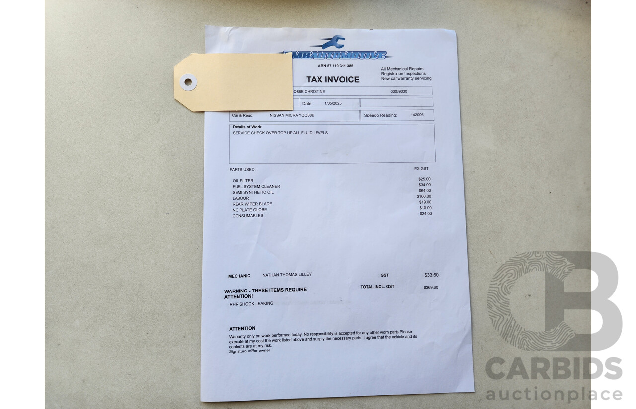 01/2008 Nissan Micra  K12 5d Hatchback Silver 1.4L