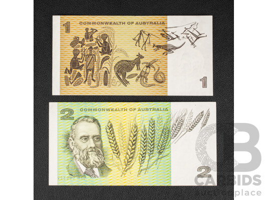 Two Australian 1968 Dollar Notes, Phillips/Randall