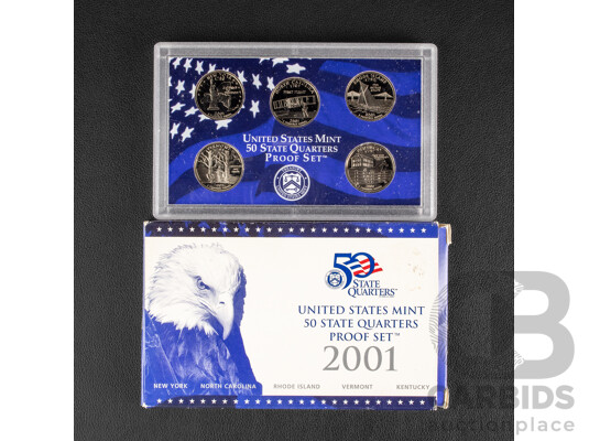 Four USA Proof State Quarter Sets 2001, 2006, 2007, 2009
