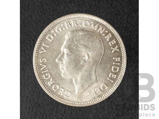 Australian 1951 a/UNC Silver Florin Federation .500