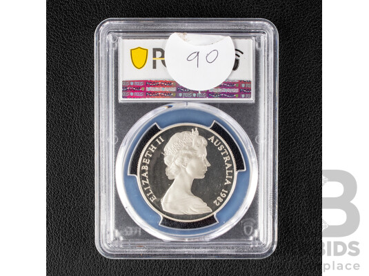 Australian 1982 Silver Proof Fifty Cent Coin, Brisbane Commonwealth Games, Graded PCGS PR69DCAM