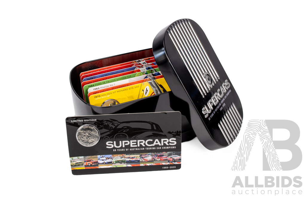 Nine Australian 2020 RAM Fifty Cent Coins, Bathurst winning Super cars