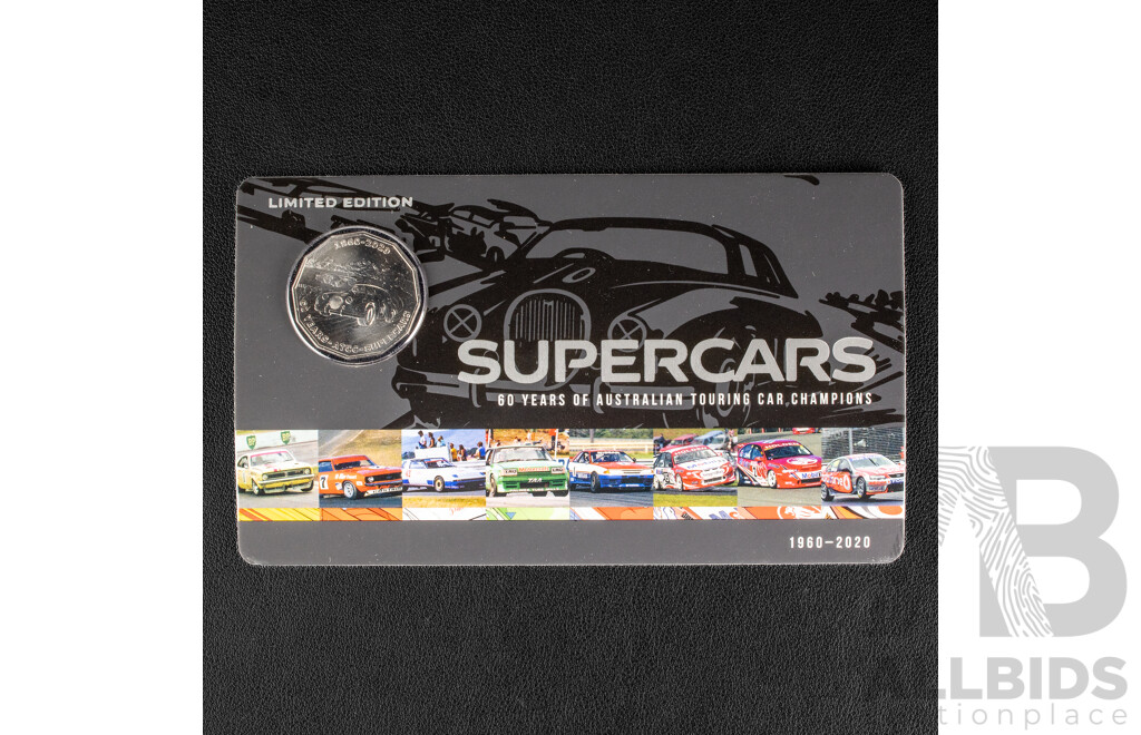 Nine Australian 2020 RAM Fifty Cent Coins, Bathurst winning Super cars