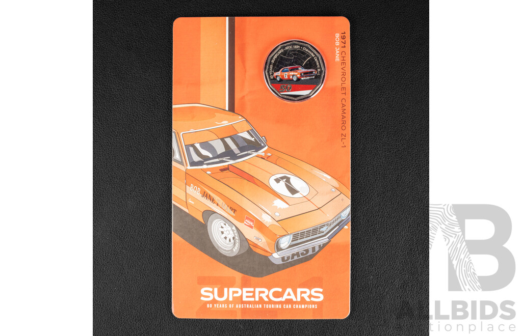 Nine Australian 2020 RAM Fifty Cent Coins, Bathurst winning Super cars