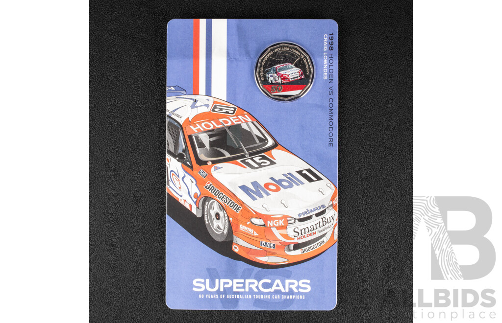 Nine Australian 2020 RAM Fifty Cent Coins, Bathurst winning Super cars