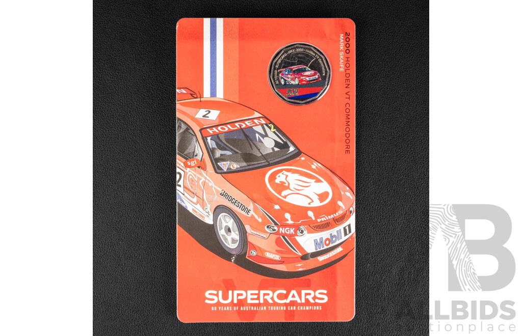 Nine Australian 2020 RAM Fifty Cent Coins, Bathurst winning Super cars