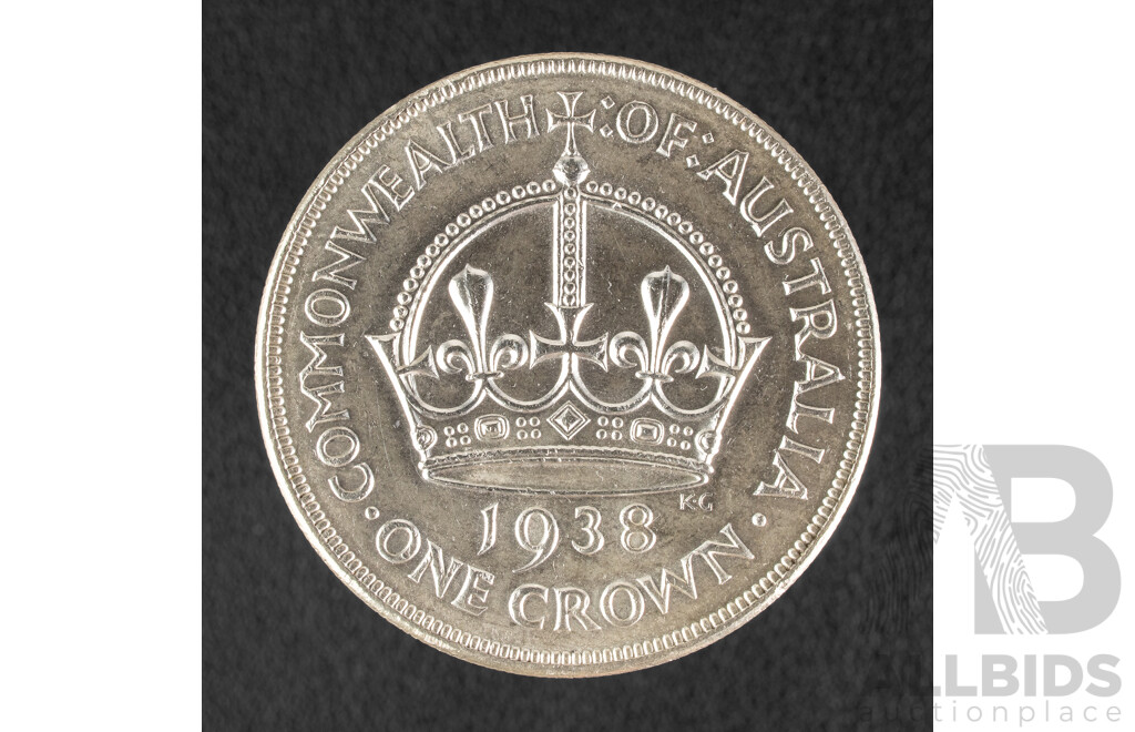 Australian 1938 KGVI Silver Crown .925
