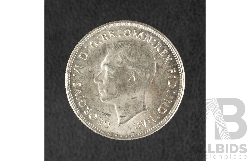 Australian 1944 KGVI Silver Florin, High Grade .925