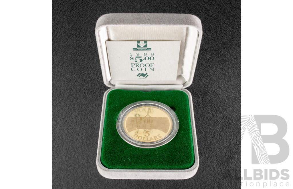 Australian RAM 1988 Proof Five Dollar Coin, Australian Bicentennial
