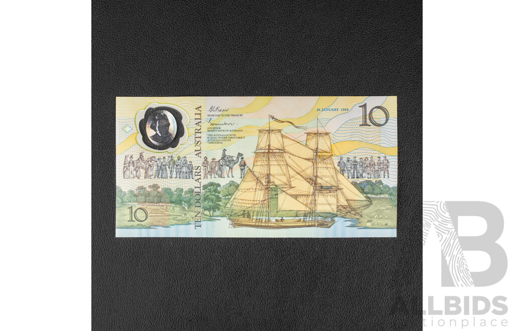 Australian 1988 Ten Dollar Note, Collectors Bicentenial