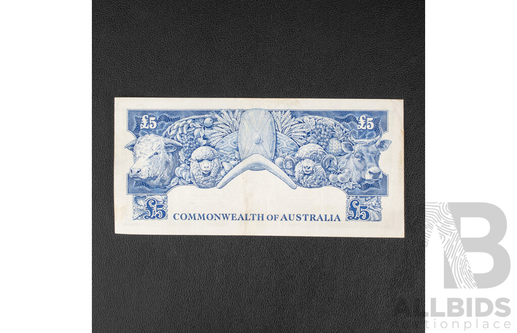 Australian 1960 Five Pound Note, Coombs/Wilson 