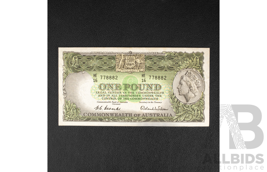 Australian 1953 One Pound Note, Coombs/Wilson