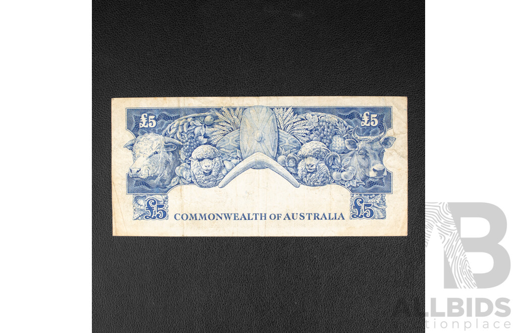 Australian 1954 Five Pound Note, Coombs/Wilson