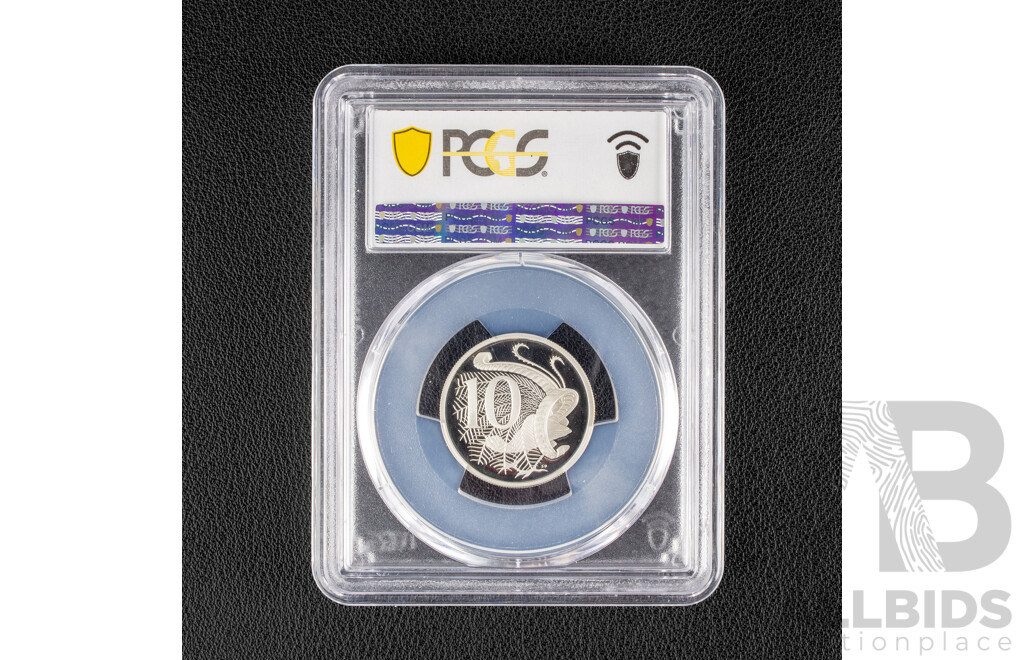 Australian 1991 Silver Proof Ten Cent Coin, Graded PCGS