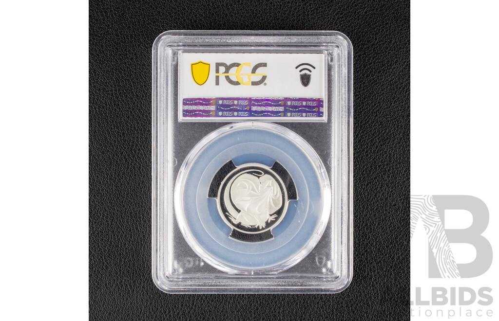 Australian 1991 Silver Proof Two Cent Coin. Graded PCGS.