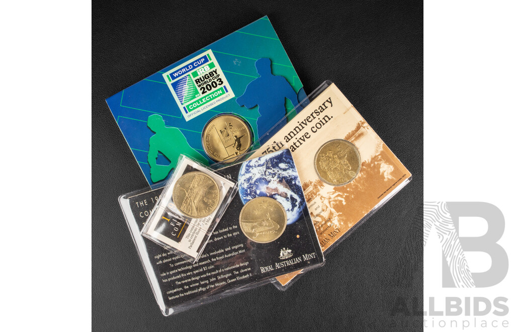 Australian RAM Five Dollar Coins 1988, 1990, 1992, 2003